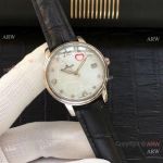 Best Replica Blancpain Women's Watch White MOP Dial Black Leather Bracelet